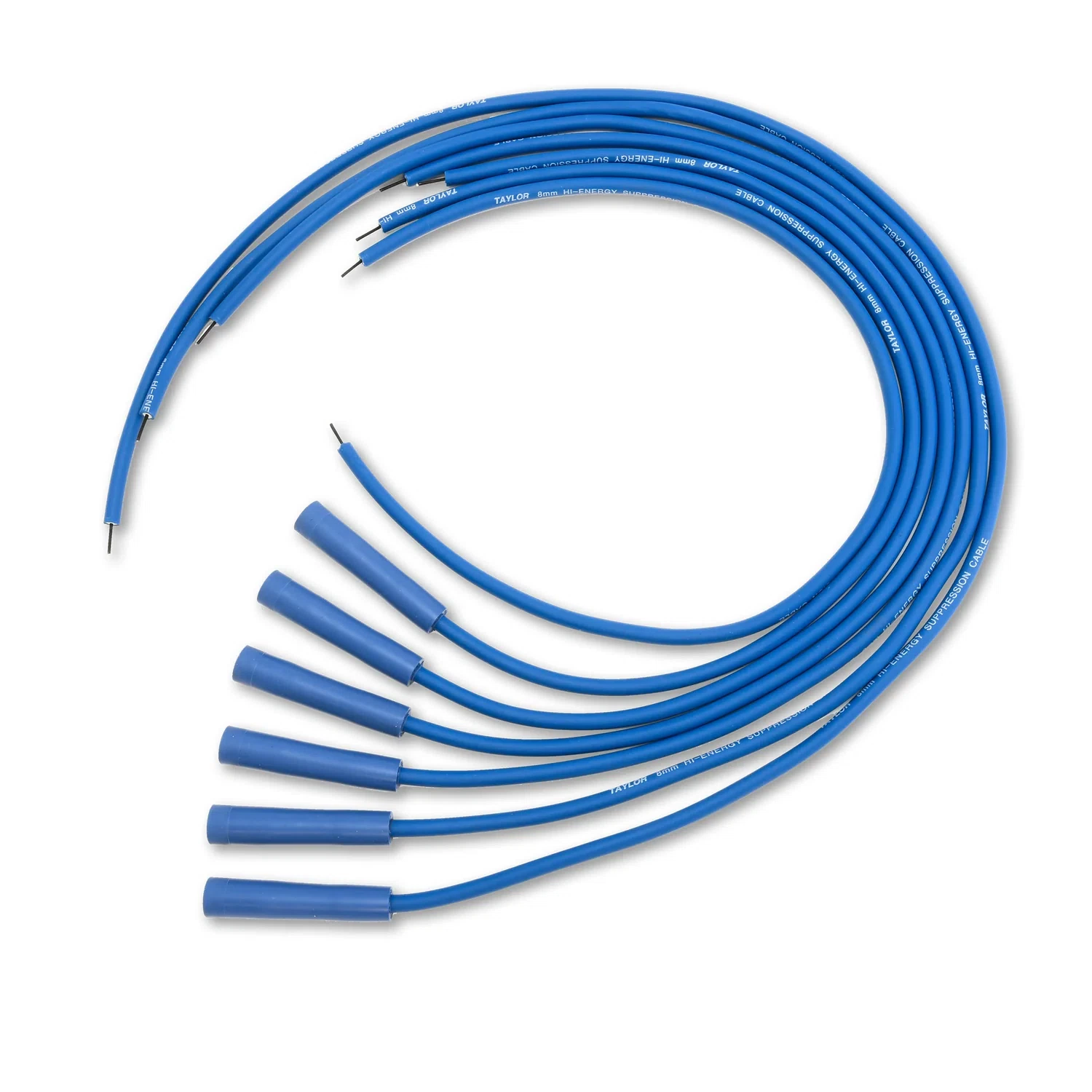 Spark Plug Wire Set Universal 8mm Silicone 180_ 5000 ohm_ft Hi Energy Blue 60645